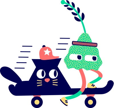 KidCat et ses amis en skateboard